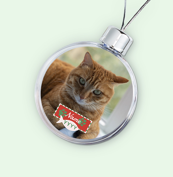 Cat Paws Photo Upload Christmas Bauble