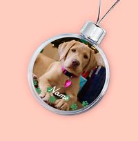 Tap to view Pet Paws Photo Upload Christmas Bauble