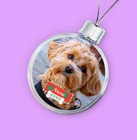 Tap to view Dog Paws Photo Upload Christmas Bauble