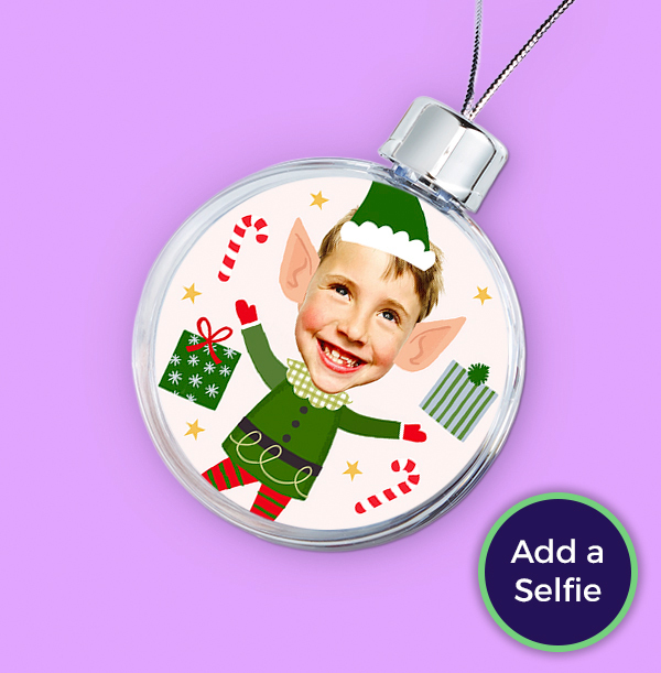 Boy Elf  Photo Christmas Bauble