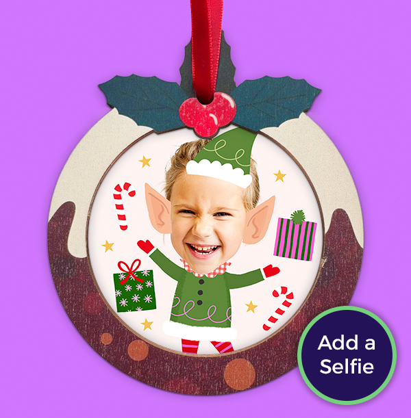 Girl Elf Photo Christmas Bauble