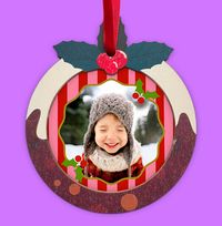 Tap to view Mistletoe Stripe Christmas Photo Bauble