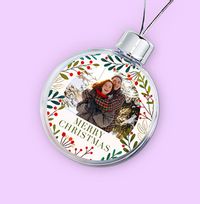 Tap to view Winterberry Merry Christmas Photo Bauble