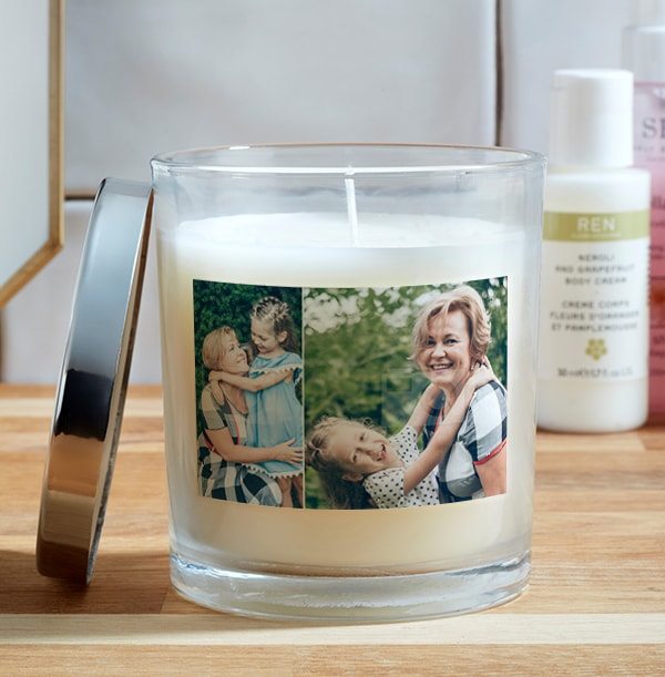 2 Photo Upload Candle | Funky Pigeon