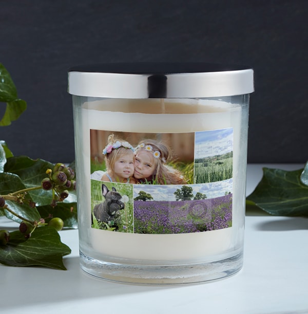 4 Photo Collage Candle