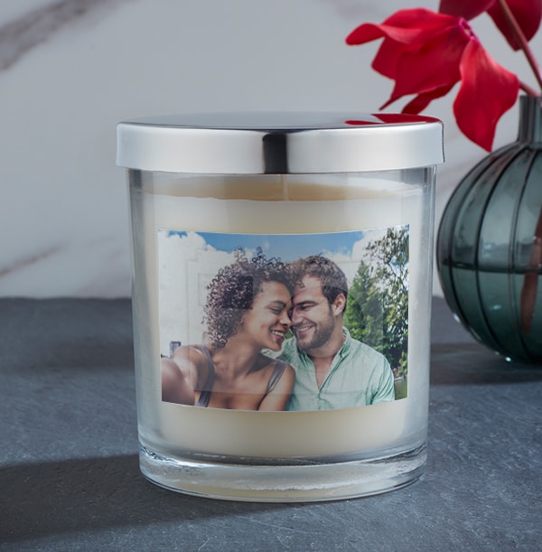 Valentine's Day Personalised Photo Candle