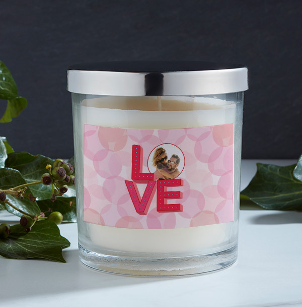 LOVE Photo Upload Candle