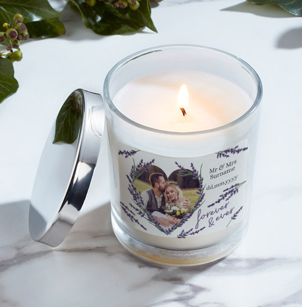 Mr & Mrs Personalised Photo Upload Candle