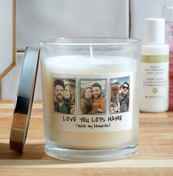 Love You Romantic Photo Candle