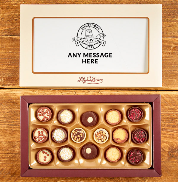 Company Logo and Text Chocolates - Box of 16