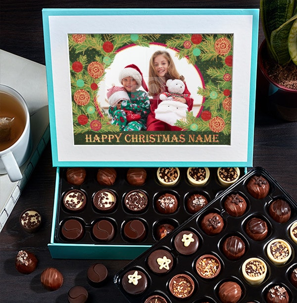 ZDISC Personalised Christmas Photo Chocolates - Box of 60