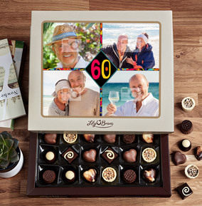 60th Birthday Multi Photo Chocolates - Box of 30