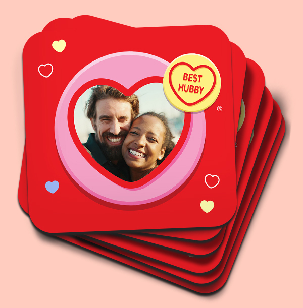 Swizzels Love Hearts Best Hubby Coaster