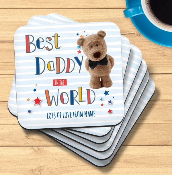 Best Daddy Barley Bear Personalised Coaster