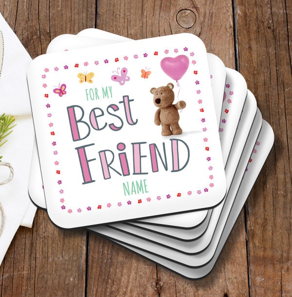 Best Friend Barley Bear Personalised Coaster