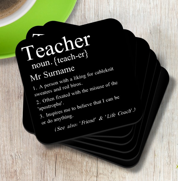 Teacher Definition Personalised Coaster