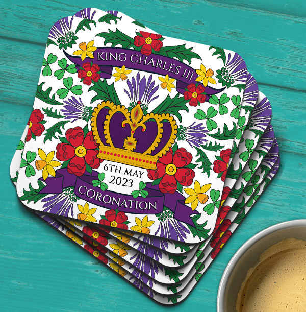 Coronation Decorative Personalised Coaster