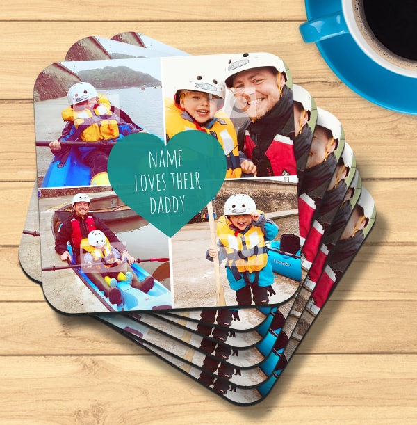 Love Their Daddy Multi Photo Coaster