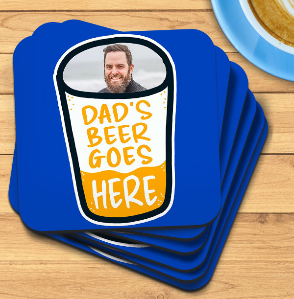 Dad's Beer Personalised Photo Coaster