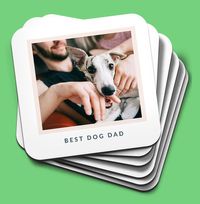 Tap to view Best Dog Dad Photo Personalised Coaster