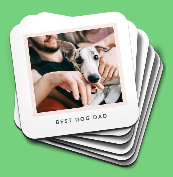 Photo of Best Dog Dad Photo Personalised Coaster