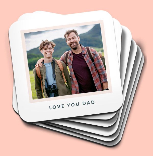 Photo of Love You Dad Photo Personalised Coaster