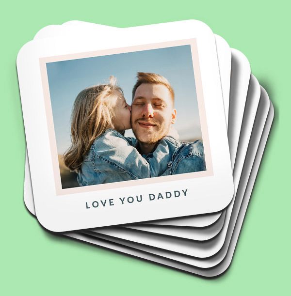 Photo of Love You Daddy Photo Personalised Coaster