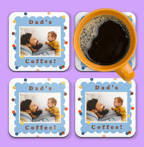 Dad's Coffee Photo Personalised Coaster