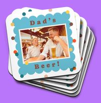 Tap to view Dad's Beer Photo Personalised Coaster