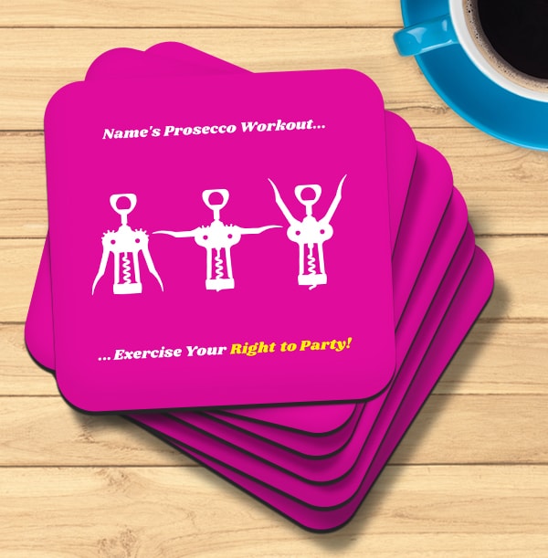 ZDISC Wine Workout Personalised Coaster