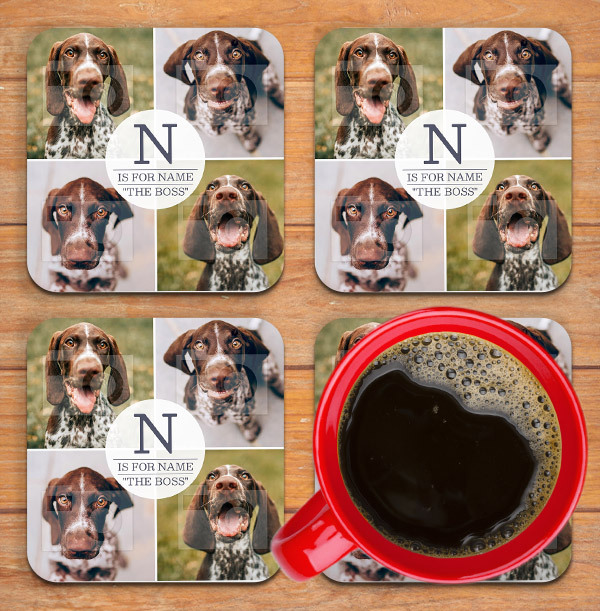 Dog Boss Photo Personalised Coaster