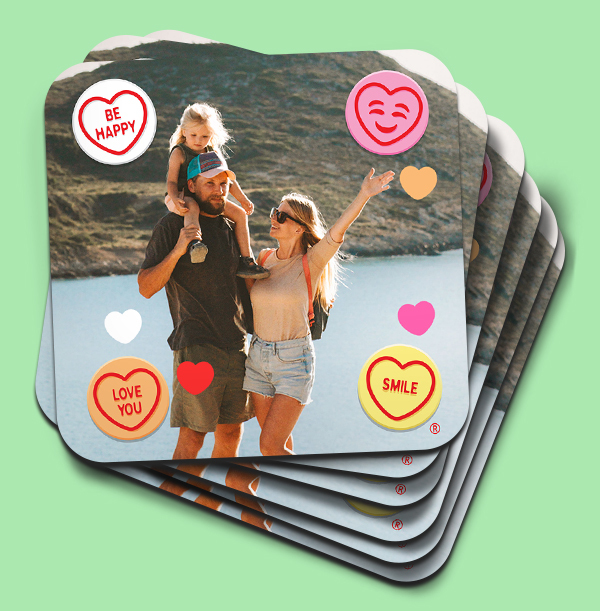 Swizzels Love Hearts Be Happy Coaster