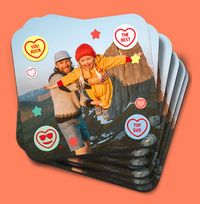Tap to view Swizzels Love Hearts Top Dad Photo Personalised Coaster