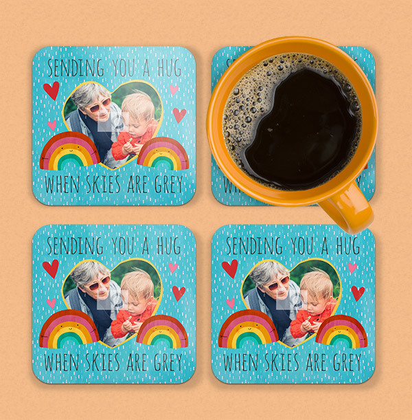 Send You a Hug Photo Coaster