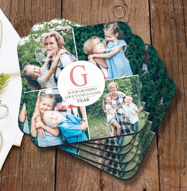 G Is For Grandma Photo Collage Coaster