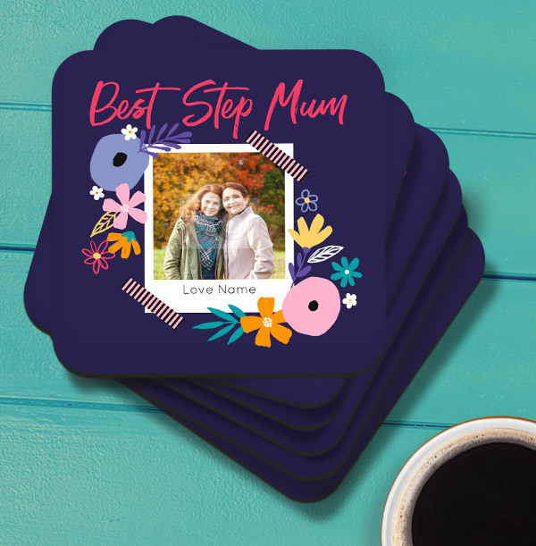 Wonderful Step Mum Photo Upload Coaster