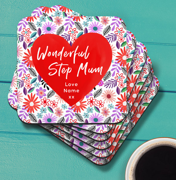 Wonderful Step Mum Personalised Coaster