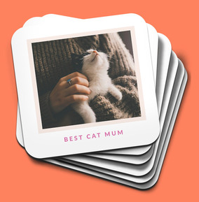 Best Cat Mum Photo Coaster