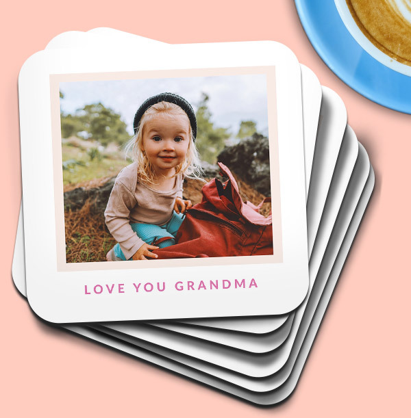Love You Grandma Photo Coaster