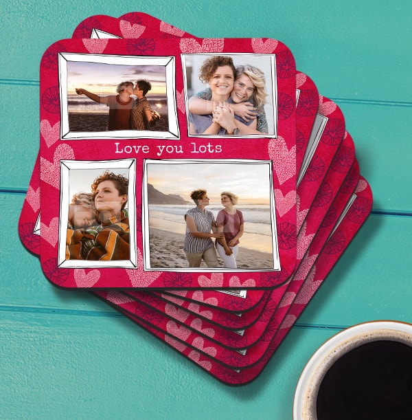 Love You Lots Multi Photo Coaster