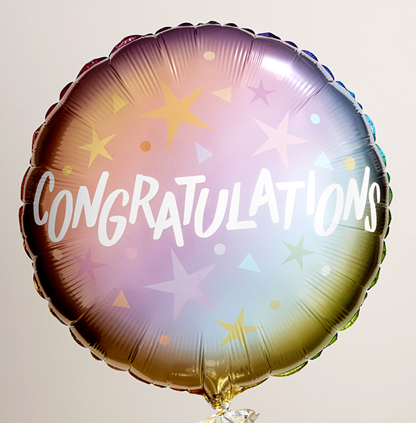 Congratulations Ombre Balloon