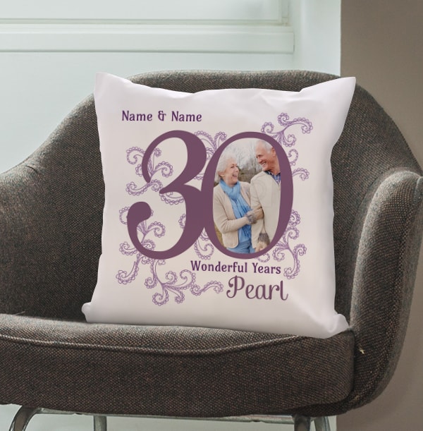 30th Pearl Wedding Anniversary Cushion