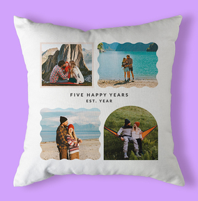 Anniversary Multi Photo Personalised Cushion