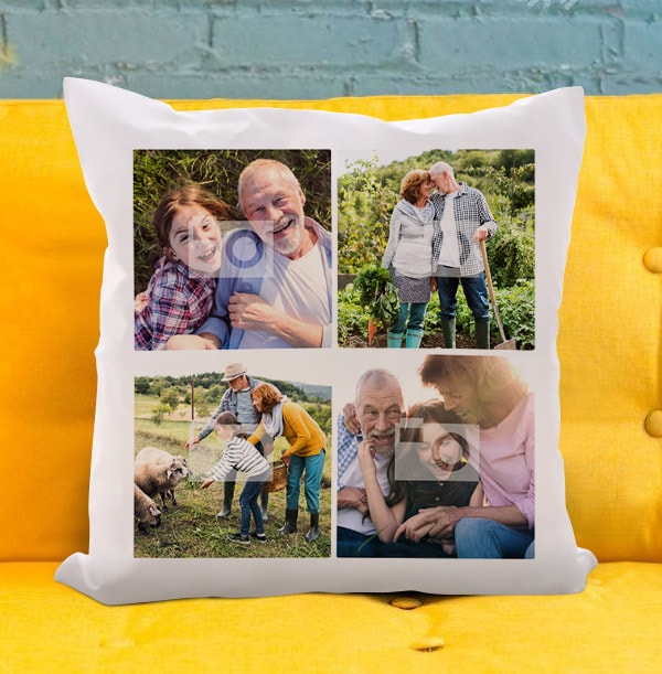 Grandparents Four Photo Cushion