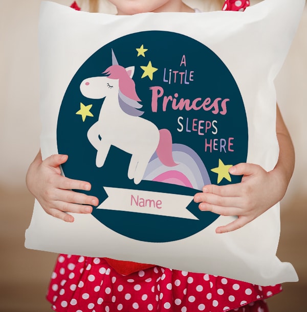 Princess Sleeps Here Personalised Cushion