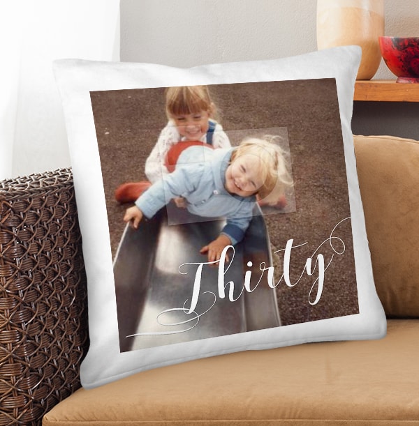 30th Birthday Photo Upload Cushion