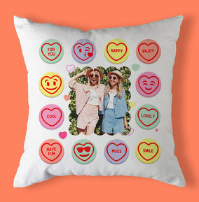 Swizzels Love Hearts Photo Cushion
