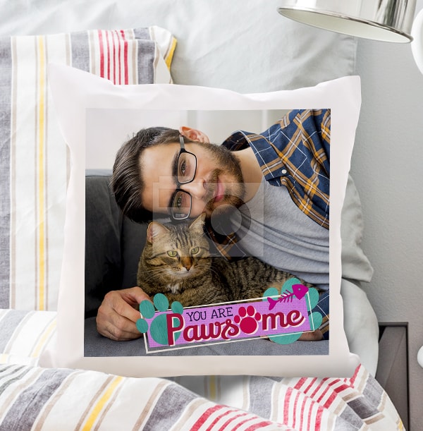 Pawsome Cat Photo Cushion