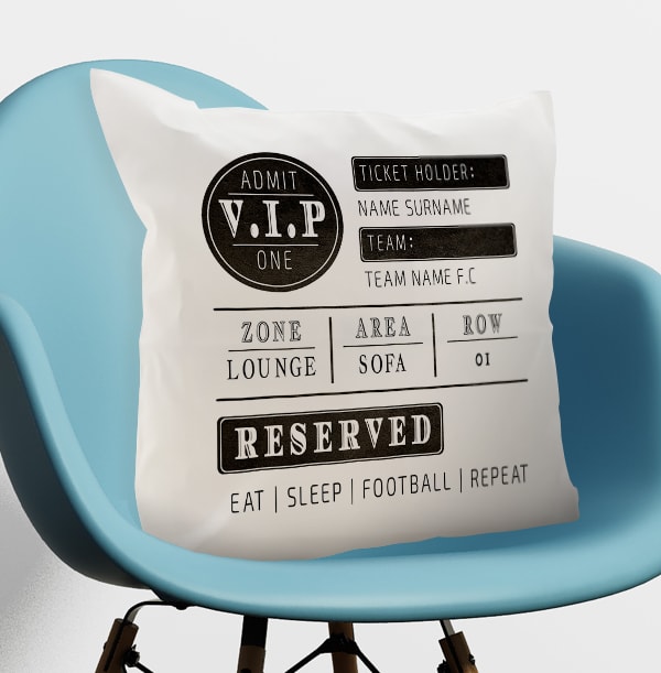 Football Ticket Personalised Cushion