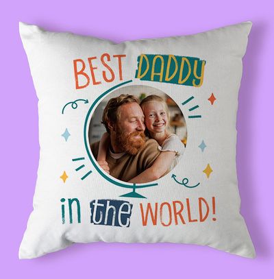 Cancer Research UK Best Daddy in the World Photo Upload Cushion